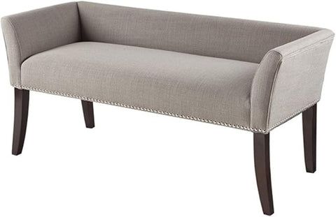 Madison Park Welburn Bedroom Solid Wood Polyester Fabric Seating Modern Style, 49.5"W x 19.25"D x 23"H, Grey