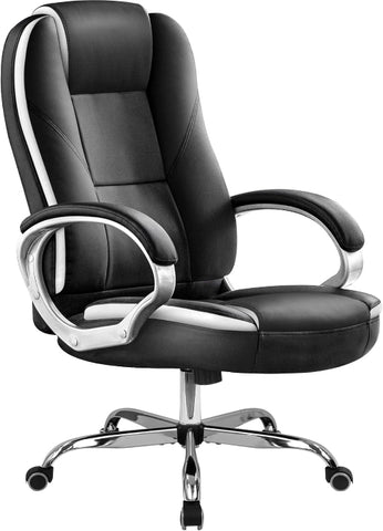 NEO CHAIR Office Chair Computer Desk Chair Gaming - Ergonomic High Back Cushion Lumbar Support with Wheels Comfortable Black Leather Racing Seat Adjustable Swivel Rolling Home Executive