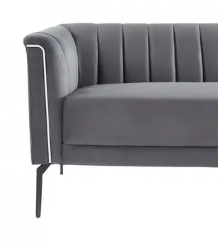 Dark Gray 76" Sofa With Silver Legs